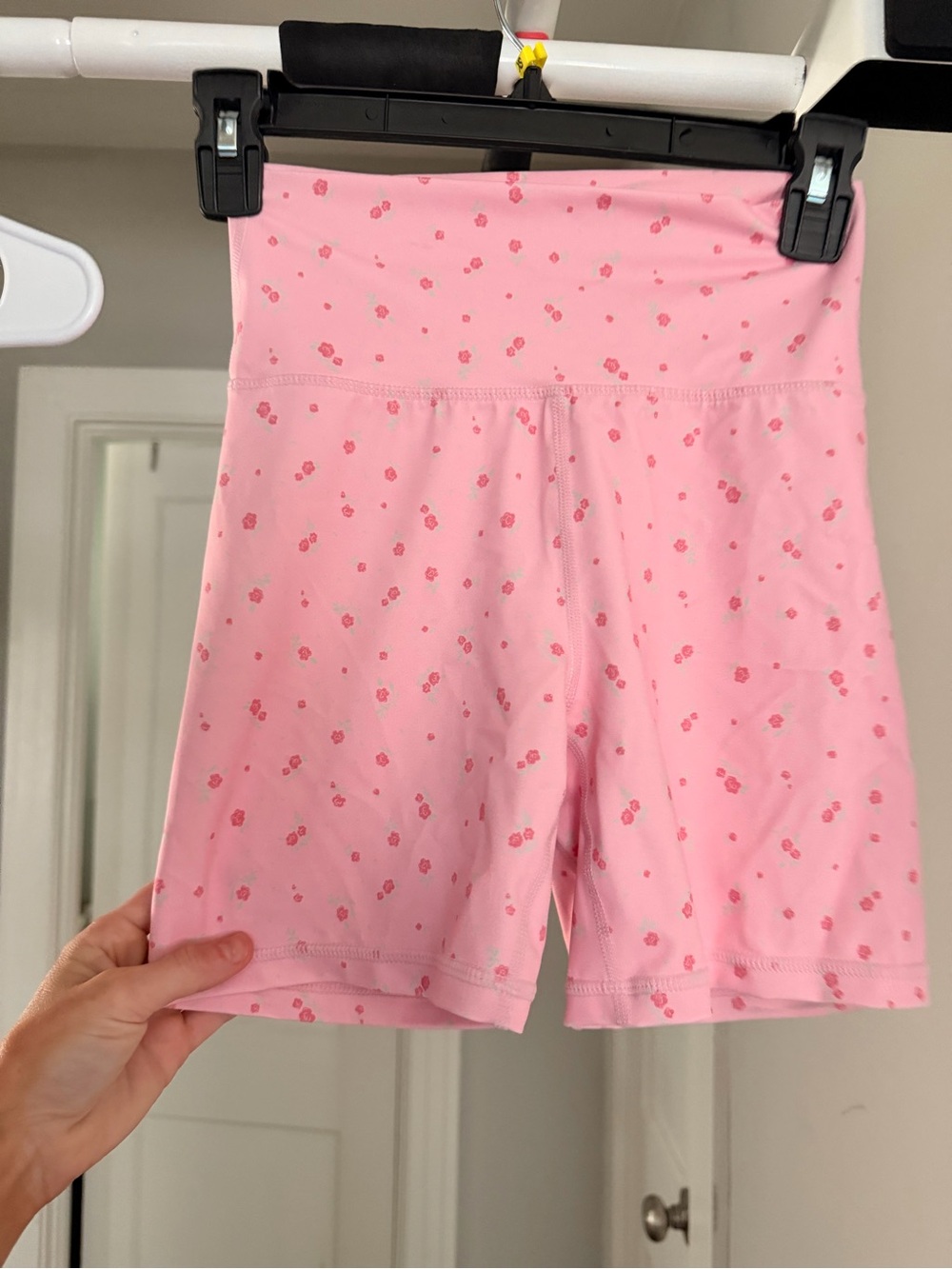 Pink Floral Ruched Bike Shorts & Strappy Bralette Set - Women Intimates - Picture 7 of 8
